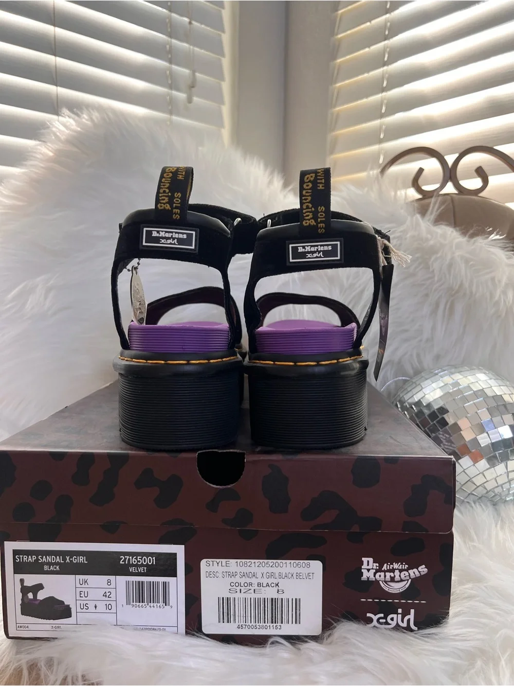 Dr. Martens Strap X-Girl Velvet Platforms Sandals